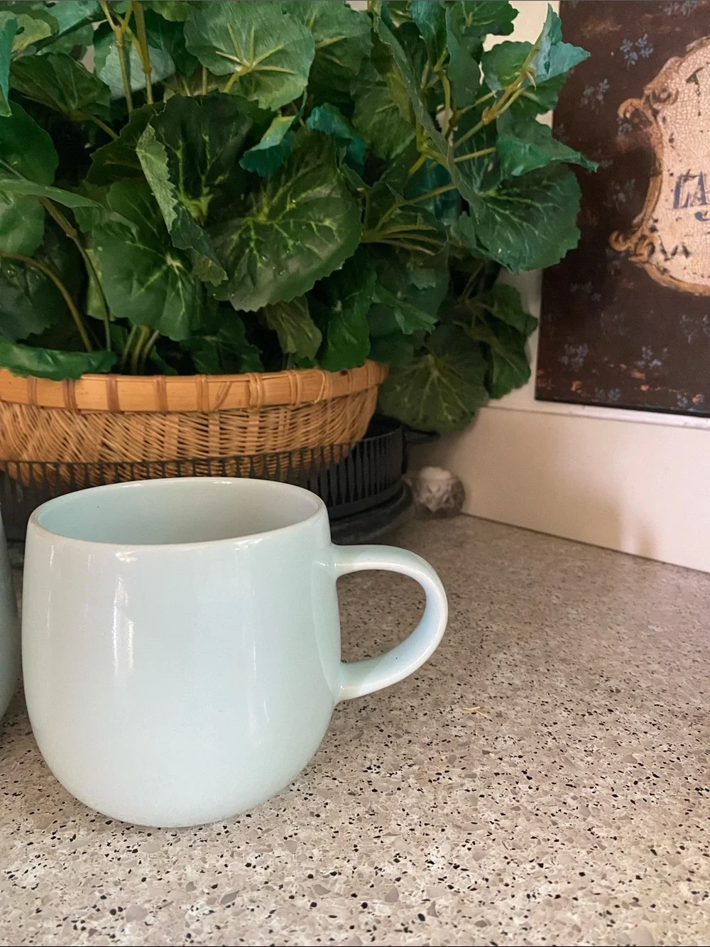 NWOT==Set of 2 Crate & Barrel “Camden Sky” Pale Blue Stoneware Coffee Mug